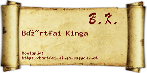 Bártfai Kinga névjegykártya