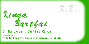 kinga bartfai business card