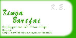 kinga bartfai business card